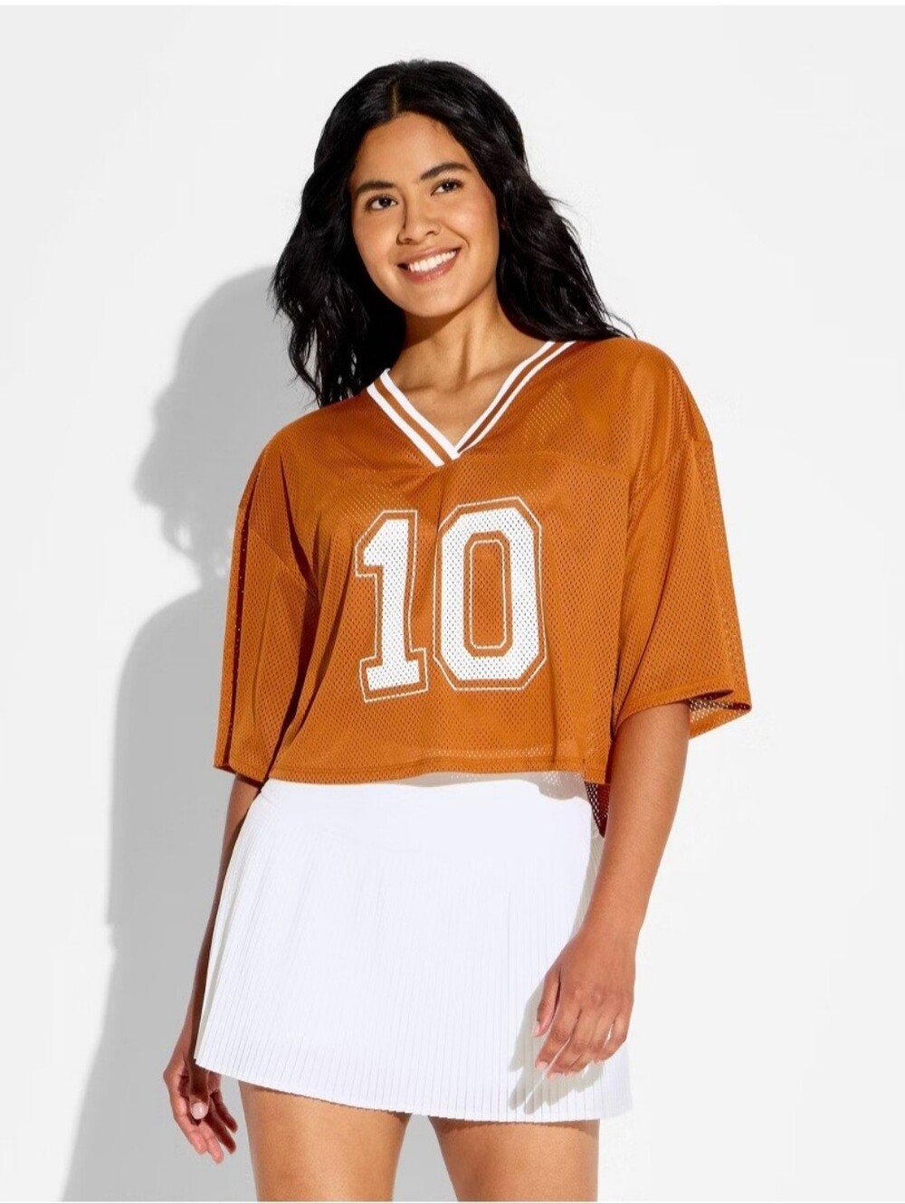 Women's Mesh Jersey Short Sleeve Top - JoyLab Burnt Orange M